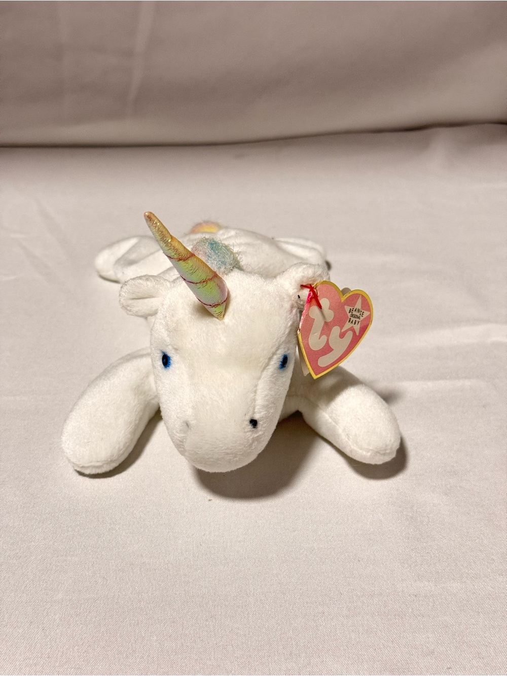 VTG Ty Beanie Baby Mystic Unicorn 1994 Rainbow Mane Iridescent Horn 5th Gen Tag